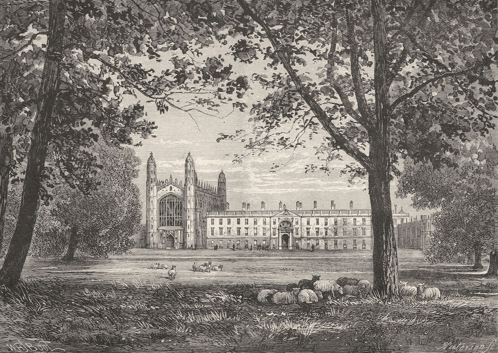 CAMBS. Cambridge. King's College Backs 1898 old antique vintage print picture